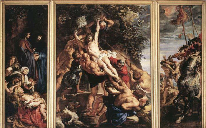 RUBENS, Pieter Pauwel Raising of the Cross Spain oil painting art